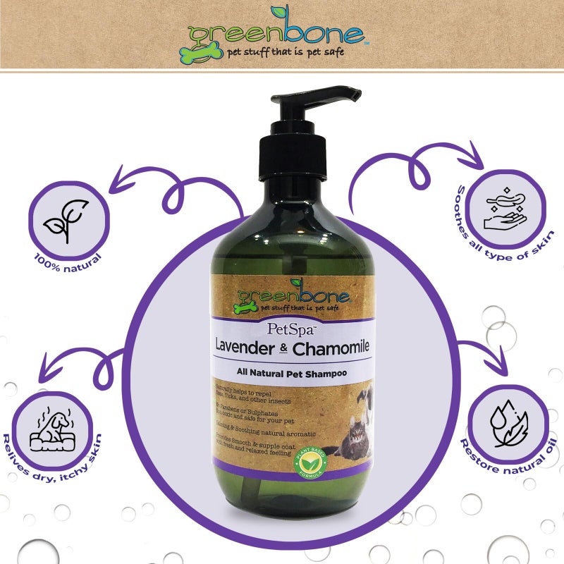 Greenbone Pet Spa All-Natural Plant-Based Shampoo - Lavendar & Chamomile - Calming & Soothing - Image 3